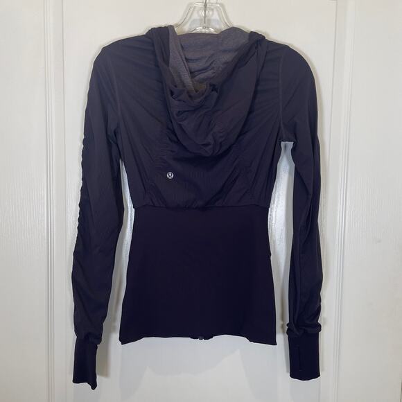 Lululemon Dance Studio Jacket III Reversible Black Grape Thumbhole Sleeves 4 - Picture 6 of 9